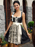 2-teiliges Midi-Dirndl mit Schürze für das Oktoberfest - Damen Dirndl-Kostüm